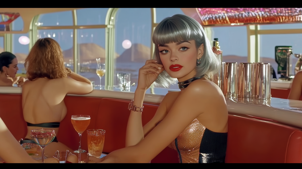 Woman sat at a bar